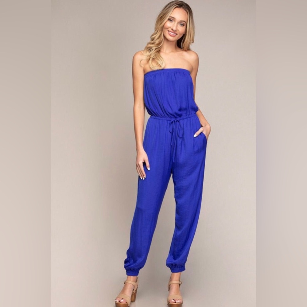 Royal Blue Strapless Jumpsuit 💙